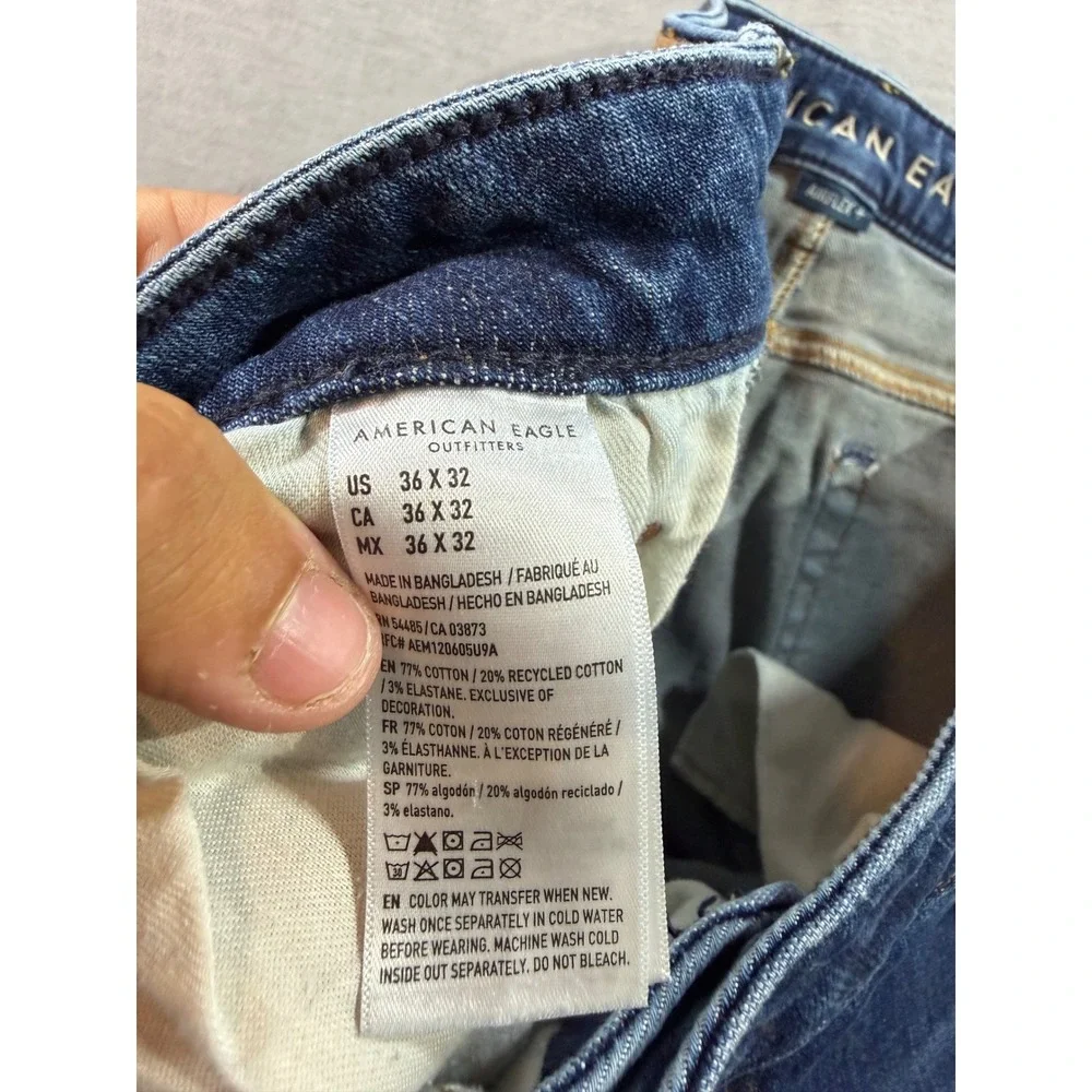 American Eagle Original Bootcut Jeans Mens 36x32 Blue Excellent Airflex+ 2528